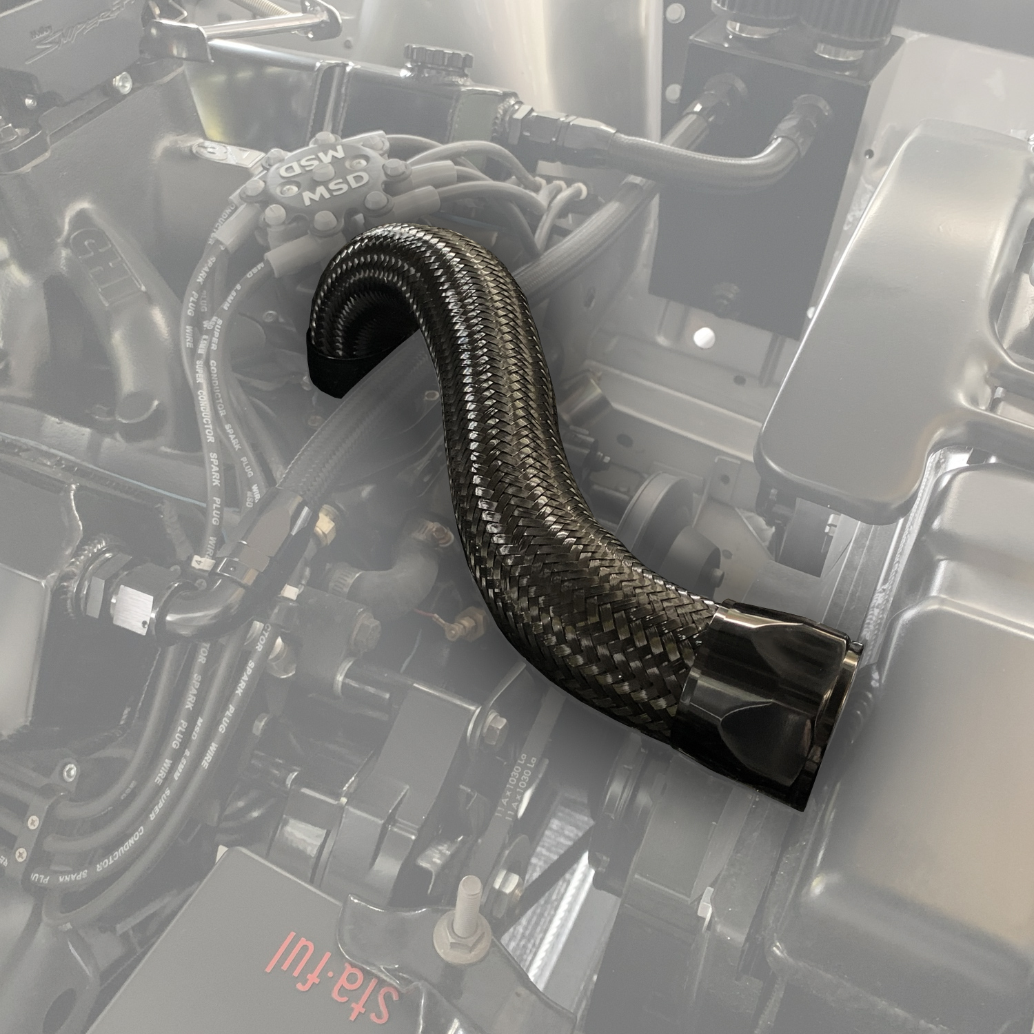 PSM 20AN Steel Braided Radiator Hose Kit - Straight & 45 Degree Hose Ends