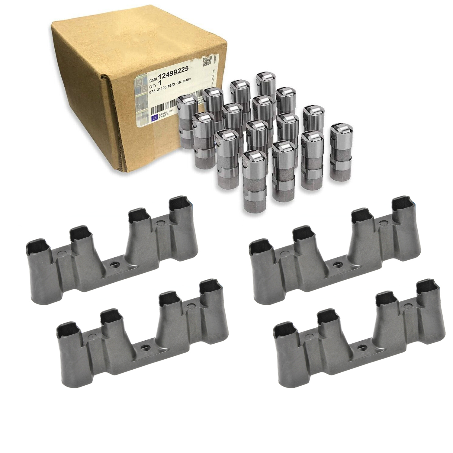 16pc Hydraulic Roller Lifters + 4 Guide Trays For GM LS1 LS2 LS3 LS6 LS7 Engines