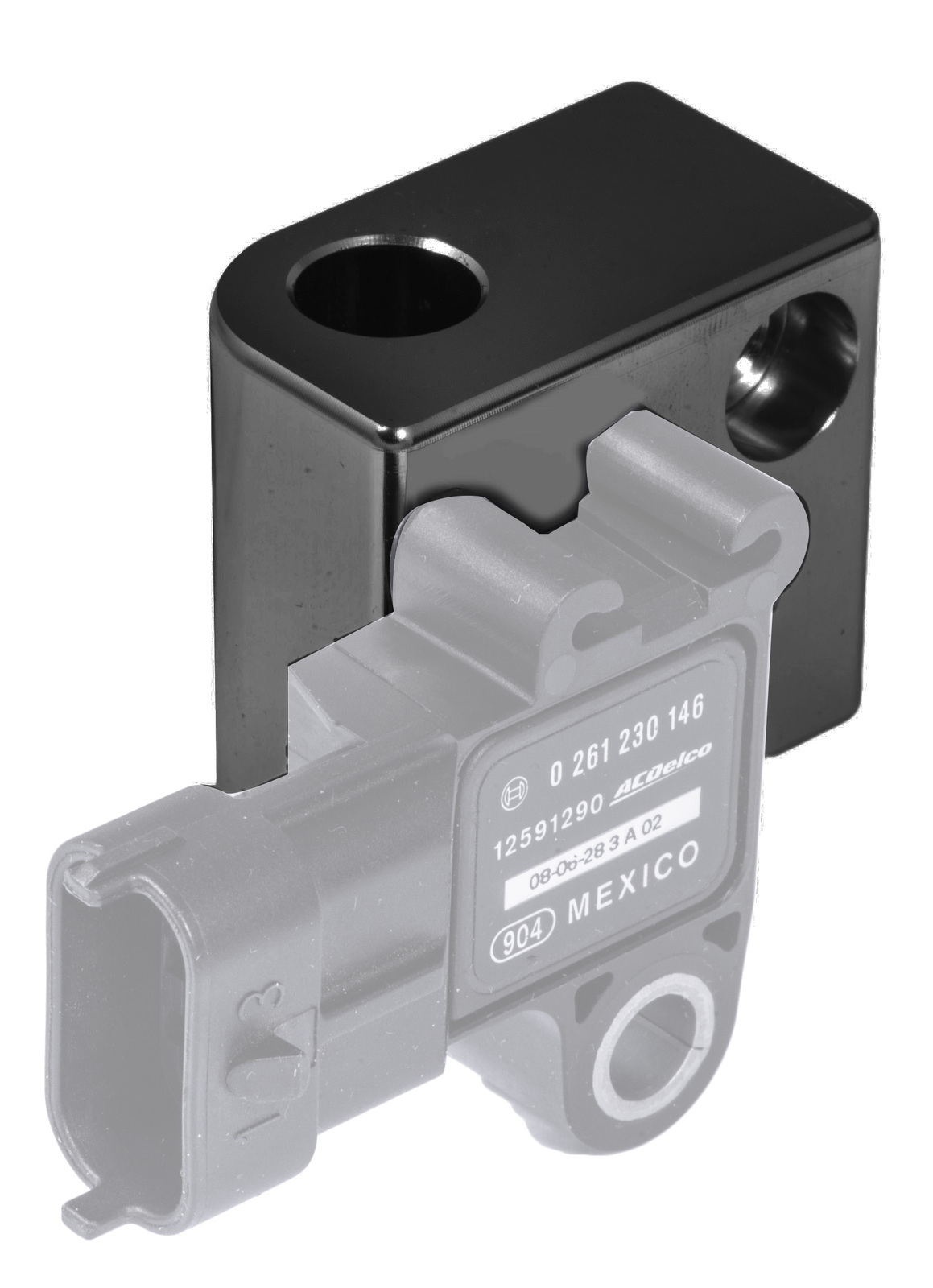 Proflow gm ls engine map sensor relocation block black pfe649bk