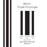 SAAS Pinstripe Triple Black 18mm X 10 Metres 11101