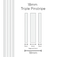 SAAS Pinstripe Triple White 18mm X 10 Metres 11102