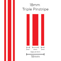 SAAS Pinstripe Triple Red 18mm X 10 Metres 11103