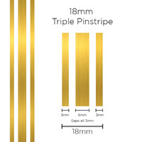 SAAS Pinstripe Triple Gold 18mm X 10 Metres 11106