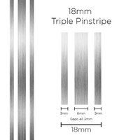 SAAS Pinstripe Triple Silver 18mm X 10 Metres 11107