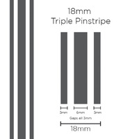 SAAS Pinstripe Triple Charcoal 18mm X 10 Metres 11108
