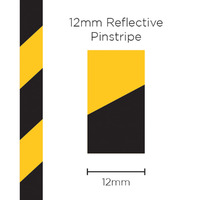 SAAS Pinstripe Reflective Black/Yellow 12mm X 1 Metre 11489