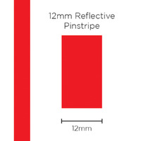 SAAS Pinstripe Reflective Red 12mm X 1 Metre 11497