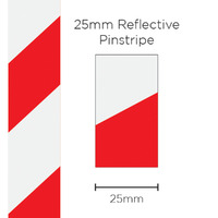 SAAS Pinstripe Reflective Red/White 25mm X 1 Metre 11600