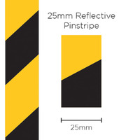 SAAS Pinstripe Reflective Black/Yellow 25mm X 1 Metre 11689