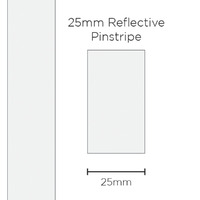 SAAS Pinstripe Reflective White 25mm X 1 Metre 11696