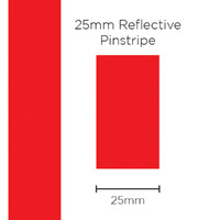SAAS Pinstripe Reflective Red 25mm X 1 Metre 11697