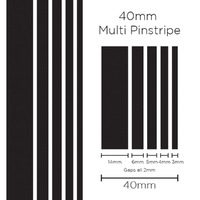 SAAS Pinstripe Multi Black 40mm X 10 Metres 1901
