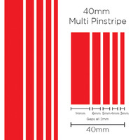SAAS Pinstripe Multi Red 40mm X 10 Metres 1903