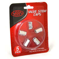 SAAS Valve Cap Silver - 5 Pack 194225