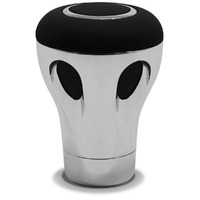 SAAS Chrome Gear Knob Black Leather Inserts 20530B