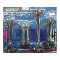 Autotecnica Triple Tone Air Horns Chrome 12v 20/10M