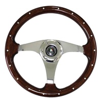 Autotecnica Bullit Woodgrain Polished Spokes 3-Spoke  Steering Wheel 360mm Universal 22/930