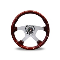 Autotecnica Bullit Woodgrain with Polished Spokes Universal Steering Wheel Small 350mm Diameter 22/940