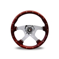 Autotecnica Bullit Woodgrain with Polished Spokes Universal Steering Wheel Large 380mm Diameter 22/945
