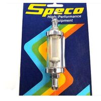 Speco Inline Carby Carburettor Fuel Filter 3/8" Inlet/Outlet With Glass Cover 28C380