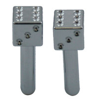 Redline door lock knob dice 1 pair threaded chrome 30-60