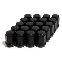SAAS Wheel Nut Flat Head Bulge 1/2" Black 35mm set of 20 43591BBC