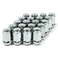 SAAS Wheel Nut Flat Head Bulge 1/2 Chrome 40mm set of 20 44091B