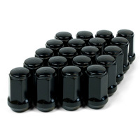 SAAS Wheel Nut Flat Head Bulge 1/2 Black 40mm set of 20 44091BBC