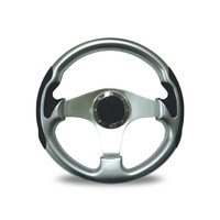Autotecnica Boating Silver Wood & Leather Steering Wheel 360mm Diameter 50/92