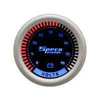 Speco Plasma Series Voltmeter Volt Volts gauge 2" black face silver bezel 530-22