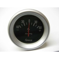 Speco 2-5/8" amps/Ammeter Battery Gauge Black Performance Series 60-0-60 535-61