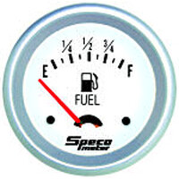 Speco Gauge 2-5/8" Fuel Level & Sender Universal White / Silver 537-06
