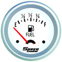 Speco Gauge 2-5/8" Fuel Level & Sender Universal White / Silver 537-06