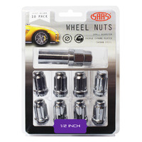 SAAS Wheel Nuts S/D 6 Spline 1/2 Inc Key Chr 10Pk 6330110