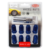 SAAS Wheel Nuts S/D 6 Spline 12 x 1.25 Inc Key Blue 10Pk 6330510BL