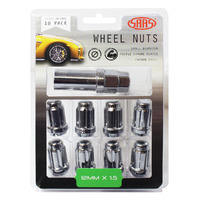 SAAS Wheel Nuts S/D 6 Spline 12 x 1.50 Inc Key Chr 10Pk 6330610