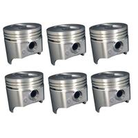 Silv-O-Lite set of 6 cast flat-top pistons for Holden 186 red motor 0.75mm o/s