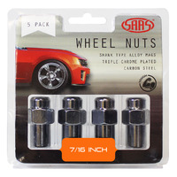 SAAS Wheel Nuts Mag 7/16" Chrome 43mm 5Pk 743405
