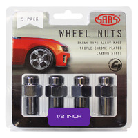 SAAS Wheel Nuts Mag 1/2" Chrome 43mm 5Pk 743415
