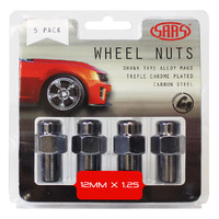 SAAS Wheel Nuts Mag 12 x 1.25 Chrome 43mm 5Pk 743455