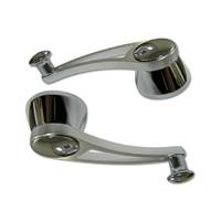 Autotecnica Universal 'Slots' Billet Aluminium Window Winders 12mm Shaft Polished 80/33