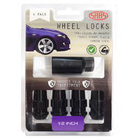 SAAS Wheel Stud Lock Nuts Splined Acorn Bulge 44mm Black 1/2 Pk 4924421BC