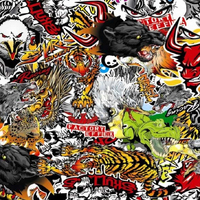Autotecnica Sticker Bomb Wolf Vinyl Car Wrap 120x50cm A0014SM