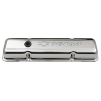 ACDelco Valve Covers Stock Height Steel Chrome Chevrolet Logo Chevrolet Small Block Pair