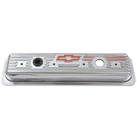ACDelco Valve Covers Stock Height Steel Chrome Bowtie Emblem Centerbolt Chevrolet Small Block Pair