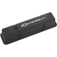 ACDelco Valve Covers Tall Die-Cast Aluminium Black Wrinkle Bowtie Emblem Chevrolet Small Block Pair