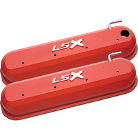 ACDelco Valve Covers Slant Edge Tall Centerbolt Cast Aluminium Orange LSX Top Style Chevrolet Small Block LS Pair