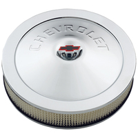ACDelco Air Filter Assembly 14 in. Diameter Round Steel Chrome Chevrolet Logo 3 in. Filter Height Each