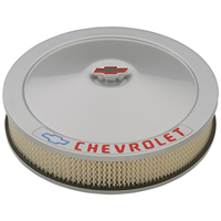 ACDelco Air Cleaner Assembly Metallic Gray Round 14 in. Diameter 3 in. Height 5 1/8 in. Flange Chevrolet Logo Kit