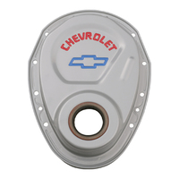 ACDelco Timing Cover 1-Piece Steel Metallic Gray Chevrolet and Bowtie Emblems Chevrolet Small Block Each